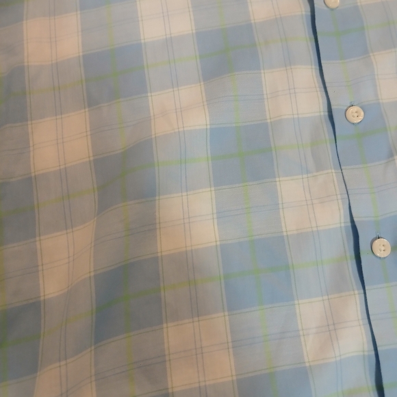 Men's Blue and White Checkered Shirt - Picture 4 of 11